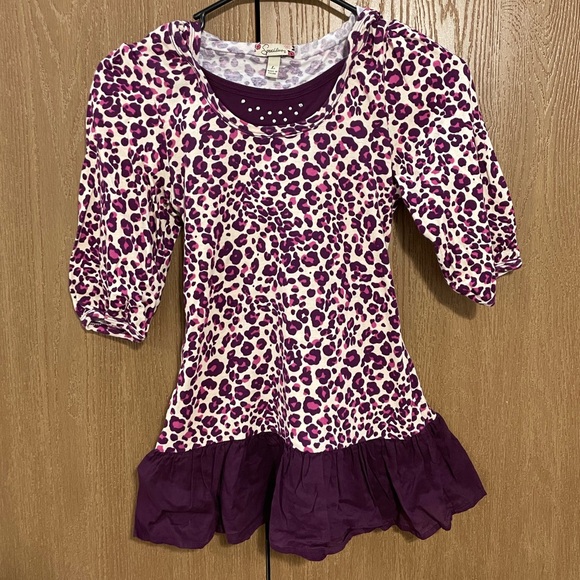 Kids Leopard Print Ruffle Tunic - Picture 1 of 3